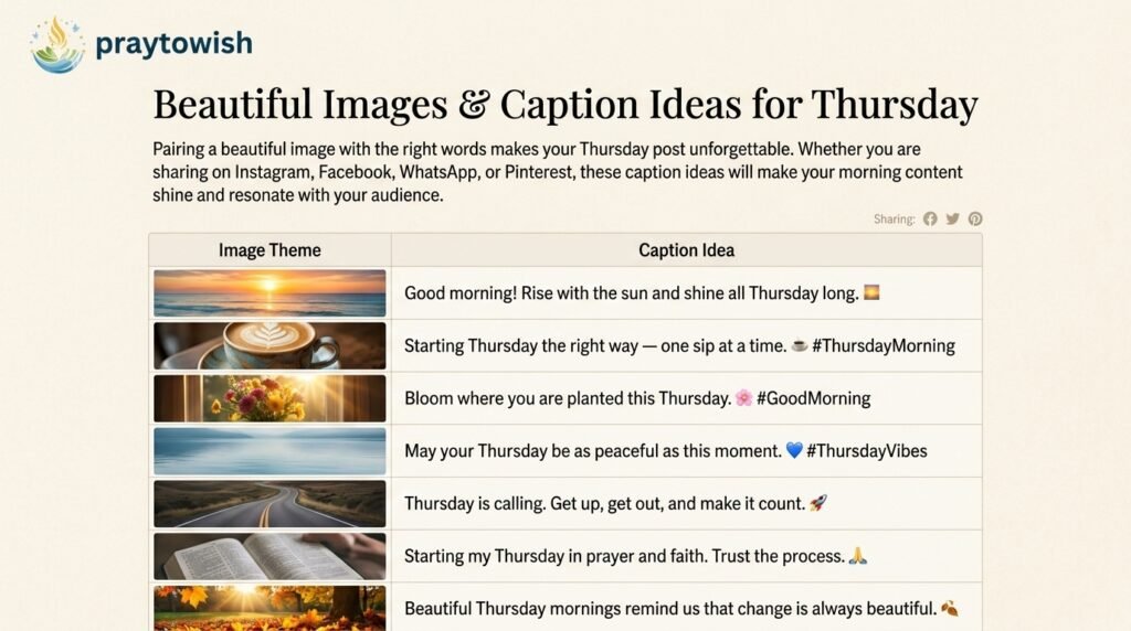 Beautiful Images & Caption Ideas for Thursday